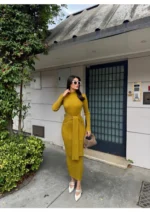 فستان تريكو برباط