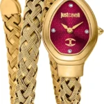 ساعة جست كافالي النسائية عنابي راقي