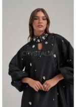 فستان راقي مزين بأحجار الراين - Image 2