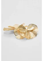 قرط بتلة الزهور مطلي بالذهب - Image 4