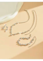 طقم أنيق فضي لامع للمناسبات - Image 3