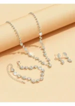 طقم أنيق فضي لامع للمناسبات - Image 2