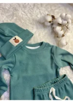 ⁦طقم قبعة قطنية مكون من 3 قطع للأطفال والرضع⁩ - الصورة ⁦3⁩