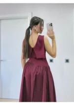 فستان عنابي - Image 2