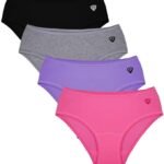 طقم سراويل داخلية نسائية مضادة للحساسية من القطن الفاخر 4 قطع