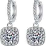 اقراط متدلية للنساء من المويسانيت عيار 1 قيراط