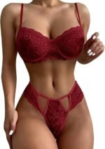 طقم لانجري احمر جذاب ومثير