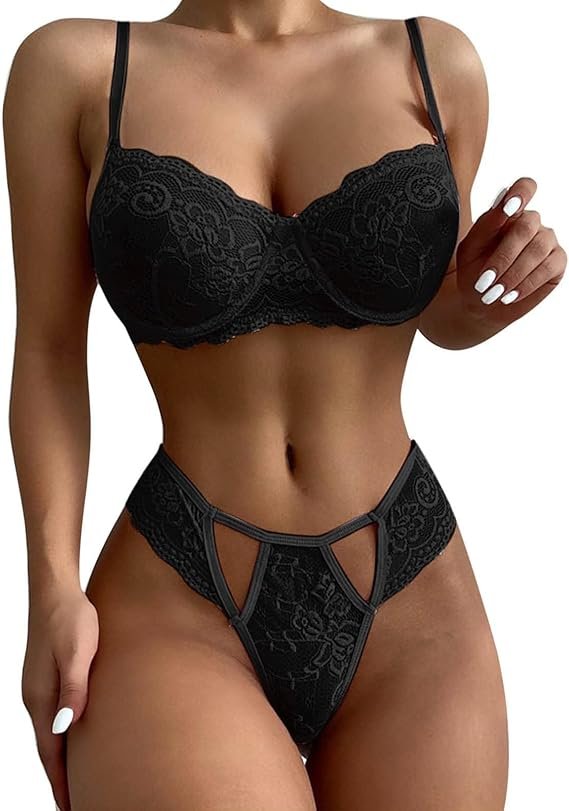 61oui3CPwDL._AC_SX569_ طقم لانجري اسود - الصورة 1