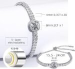 سوار تنس 2 قيراط 8 مم من الماس المويسانيت - Image 4