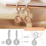 ⁦اقراط متدلية للنساء من المويسانيت عيار 0.8 قيراط⁩ - الصورة ⁦4⁩