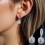 ⁦اقراط متدلية للنساء من المويسانيت عيار 1 قيراط⁩ - الصورة ⁦2⁩