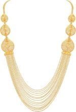 ⁦طقم مجوهرات بسلسلة طويلة مطلية بالذهب عيار 1 غرام للنساء⁩ - الصورة ⁦4⁩