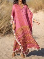 ⁦قفطان بتصميم دانتيل بشراشيب⁩ - الصورة ⁦3⁩