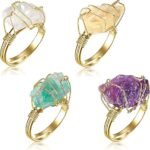 مجموعة من 4 قطع من خواتم كريستال شاكرا