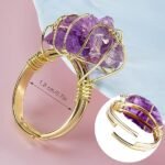 ⁦مجموعة من 4 قطع من خواتم كريستال شاكرا⁩ - الصورة ⁦3⁩