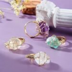 ⁦مجموعة من 4 قطع من خواتم كريستال شاكرا⁩ - الصورة ⁦2⁩