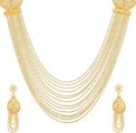 ⁦طقم مجوهرات بسلسلة طويلة مطلية بالذهب عيار 1 غرام للنساء⁩ - الصورة ⁦2⁩