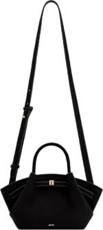 Black Faux Suede Handbag - Image 5