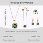 ⁦طقم ملكي مرصع بأحجار الزركون الخضراء⁩ - الصورة ⁦5⁩