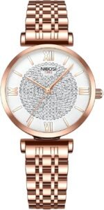 NIBOSI Royal Rose Women’s Watch – Ultra-Slim Rose Gold Design with Japanese Quartz Movement