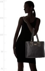 ⁦شنطة يد سوداء من الجلد الفاخر للعمل – حقيبة يومية واسعة بمقابض مزدوجة وتصميم منظم⁩ - الصورة ⁦3⁩