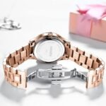 NIBOSI Women’s Rose Gold Diamond-Studded Watch – Japanese Quartz Movement with Calendar - Image 4
