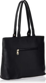 ⁦شنطة يد سوداء من الجلد الفاخر للعمل – حقيبة يومية واسعة بمقابض مزدوجة وتصميم منظم⁩ - الصورة ⁦4⁩