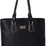 شنطة يد سوداء من الجلد الفاخر للعمل – حقيبة يومية واسعة بمقابض مزدوجة وتصميم منظم