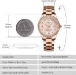 NIBOSI Women’s Rose Gold Diamond-Studded Watch – Japanese Quartz Movement with Calendar - Image 6