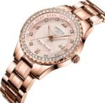 NIBOSI Women’s Rose Gold Diamond-Studded Watch – Japanese Quartz Movement with Calendar - Image 2
