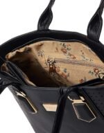 ⁦شنطة يد سوداء من الجلد الفاخر للعمل – حقيبة يومية واسعة بمقابض مزدوجة وتصميم منظم⁩ - الصورة ⁦6⁩