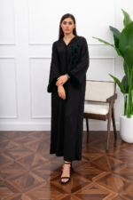 ⁦جلابية مغربية سوداء فاخرة⁩ - الصورة ⁦2⁩