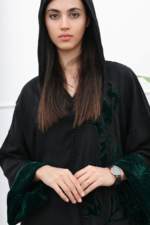 ⁦جلابية مغربية سوداء فاخرة⁩ - الصورة ⁦5⁩