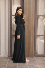 ⁦قفطان مغربي أسود فاخر بتفاصيل قليتر أنيقة وقصّة راقية⁩ - الصورة ⁦5⁩