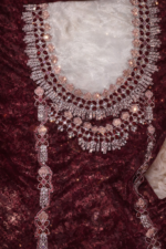 ⁦مخور فاخر حرير جاكرد طايح بتطريز وكريستال وفصوص سته⁩ - الصورة ⁦5⁩