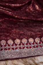 ⁦مخور فاخر حرير جاكرد طايح بتطريز وكريستال وفصوص سته⁩ - الصورة ⁦6⁩