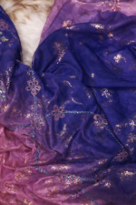 A luxurious ombré Indian silk mukhawar featuring intricate embroidery, crystal embellishments, and complete detailed craftsmanship - Image 4