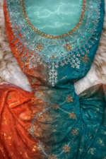 ⁦مخور حرير هندي أمبري فاخر بتفاصيل تطريز وكريستال ممتدة⁩ - الصورة ⁦3⁩