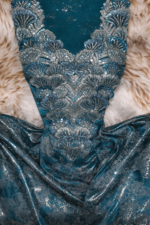 ⁦مخور حرير جاكرد طبيعي بلمعة فاخرة وتطريز ثلاثي الأبعاد فاخر⁩ - الصورة ⁦3⁩