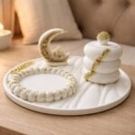 طقم شمعة أناقة الهلال المزينة باللون الذهبي