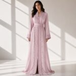 ⁦قفطان مغربي / كريب فاخر / تطريز يدوي تراثي أصيل⁩ - الصورة ⁦5⁩