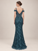 Crystal-Embellished Lace Evening Dress - Image 3