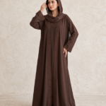 Women's Premium 3-Piece Abaya Set with Lace Border, Inner Dress & Hijab