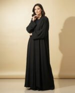 Modern Black Abaya With Sheila Rhinestone Details Elegant Modest Fashion - Image 2