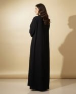 Modern Black Abaya With Sheila Rhinestone Details Elegant Modest Fashion - Image 4