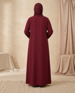 Women's Premium 3-Piece Abaya Set with Lace Border, Inner Dress & Hijab - Image 10