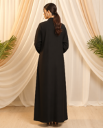 Black Fashion 3-Piece Premium Black Embroidered Abaya Set With Inner And Sheila - Image 5